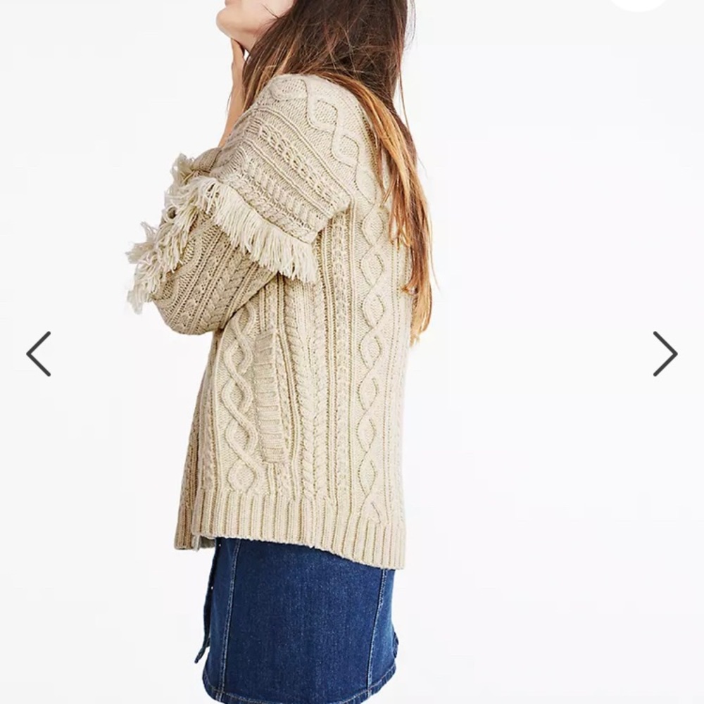 *MOVING* Cableknit Fringe Cardigan Sweater